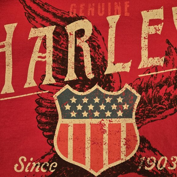 HARLEY-DAVIDSON Men's Red Short Sleeve T-Shirt Size X-Large - Picture 3 of 4